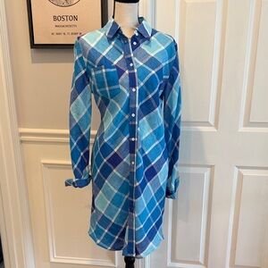 Moda International Blue and White Linen Dress